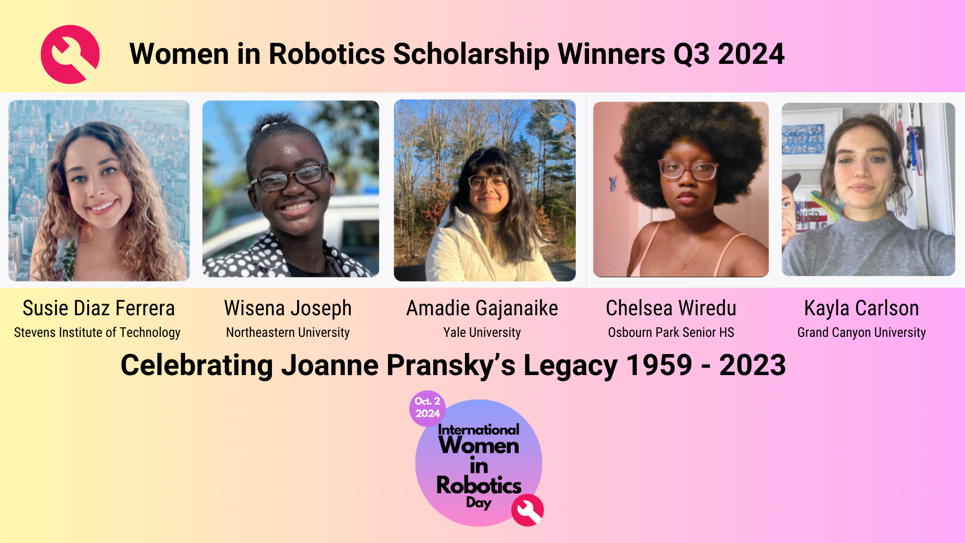 Announcing the Joanne Pransky Scholarship Winners for October 2024